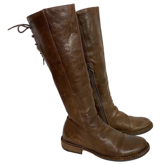 Fiorentini + Baker Emma Lace Up Back High Boots Medium Brown Leather Size 8 38 - Picture 1 of 16